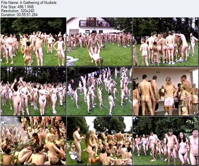 Eine große Gruppe Nudisten in Deutschland Video [Real nudism]