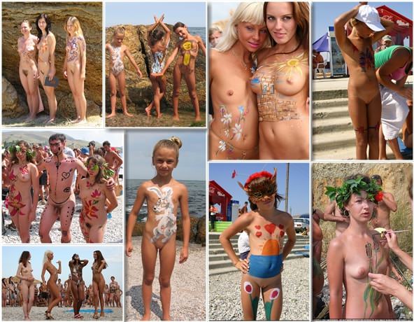 Body paints and colors - family purenudism photo [Real nudism]