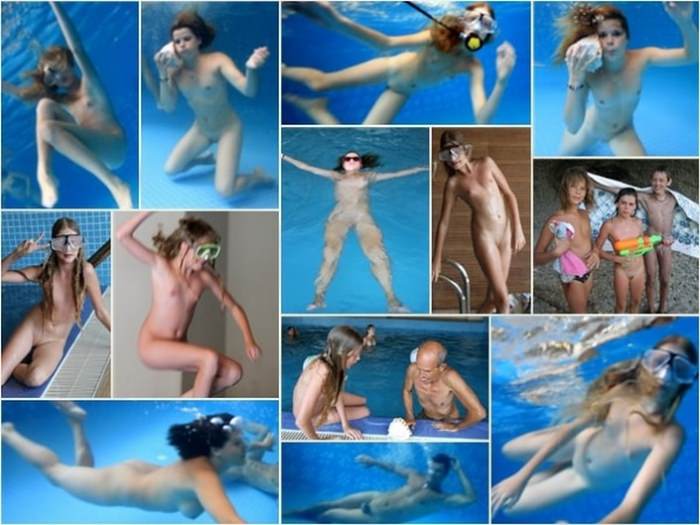 Nudist pool with young and adult naked people photo [Real nudism]